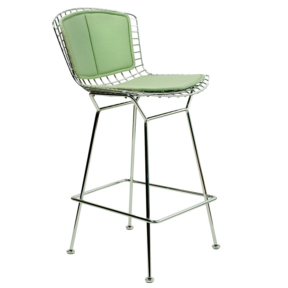Knoll Bertoia Bar/ Counter Stool with Seat and Back Pad - Utility Design Knoll Studio