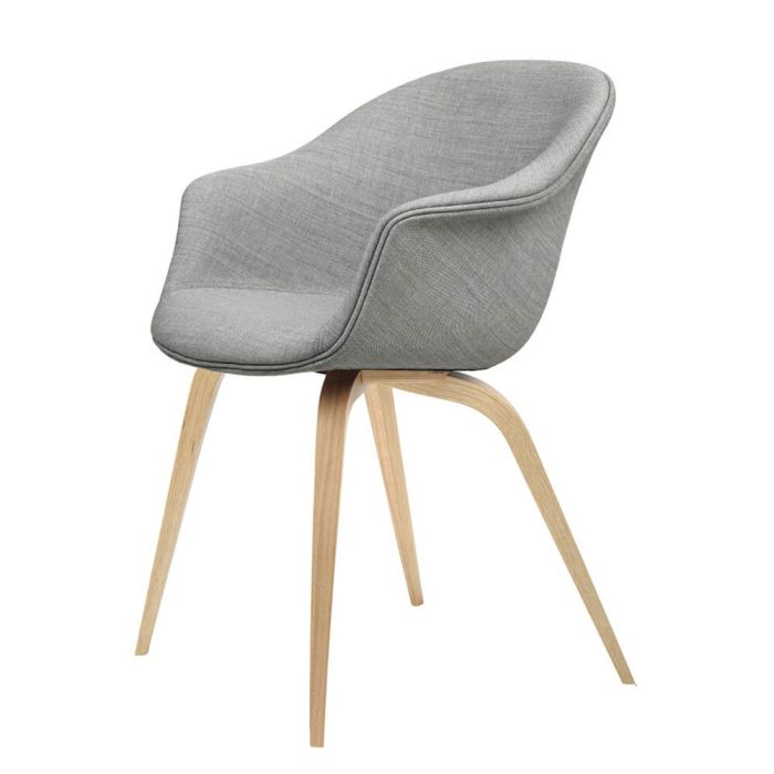 Gubi Bat Dining Chair -  Fully Upholstered Wooden Base