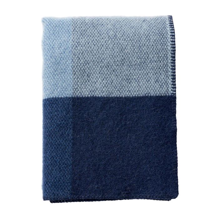Klippan Block Lambswool Throw, Blue