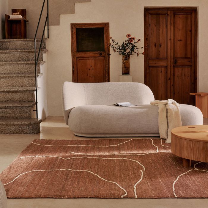 Ferm Living Gesso Jute Rug - Terracotta