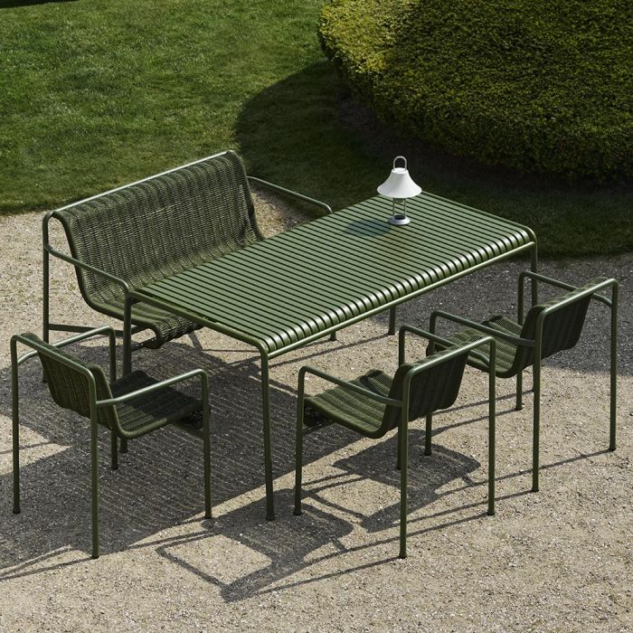 HAY Palissade Cord Dining Bench with Arms