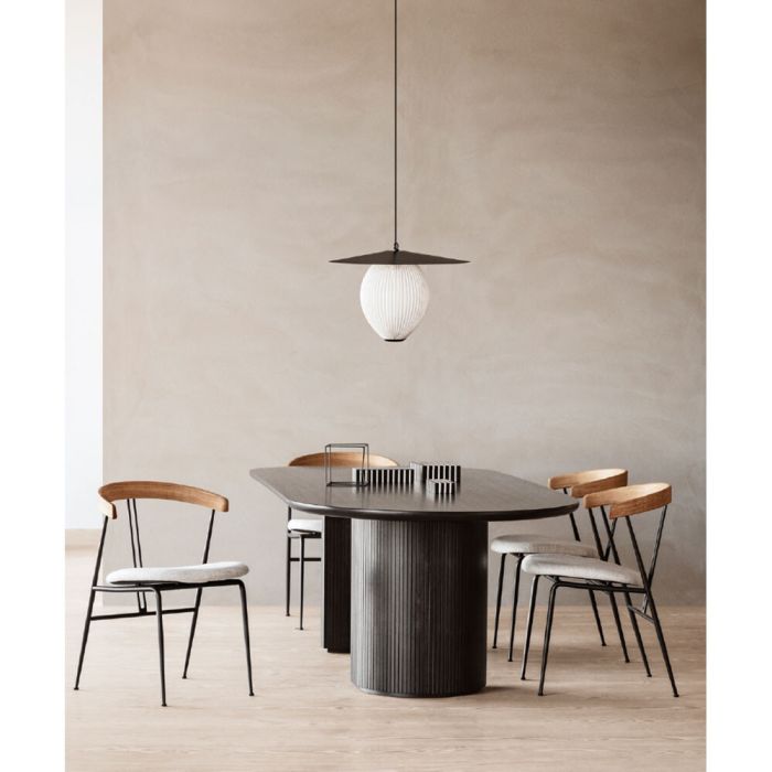 Gubi Violin Chair - Wooden Backrest, Upholstered Seat