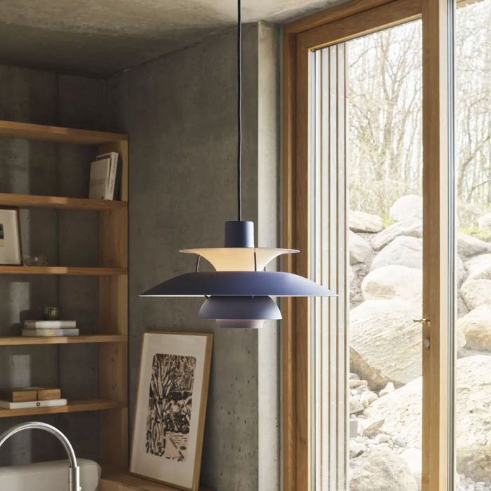 Louis Poulsen PH5 Pendant - Monochrome Dusty Indigo
