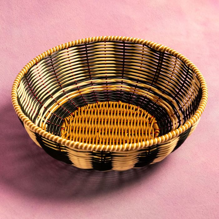 MAEGEN Woven Fruit Bowl - Black & Cream