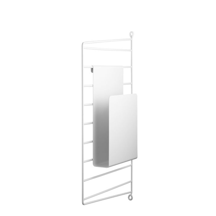 String Magazine Holder, White