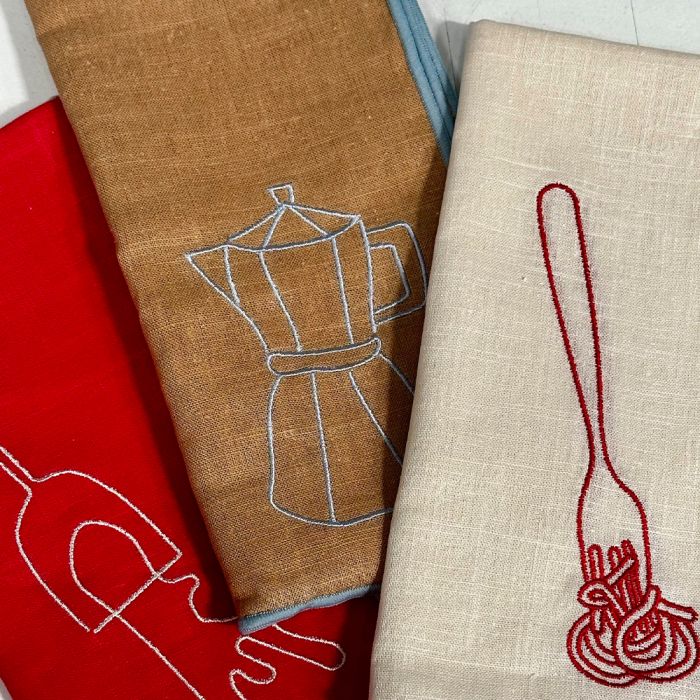 MAEGEN Linen Blend Napkins, Set of 2 - Coffee pot