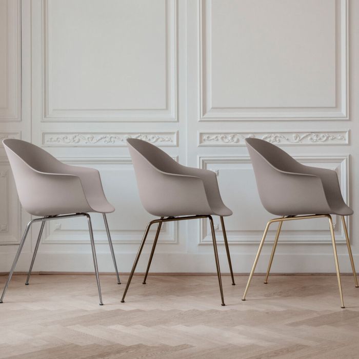 Gubi Bat Dining Chair - Metal Conic Leg Base