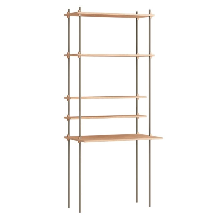 MOEBE Workstation S.200.1.E - Oak & Warm Grey