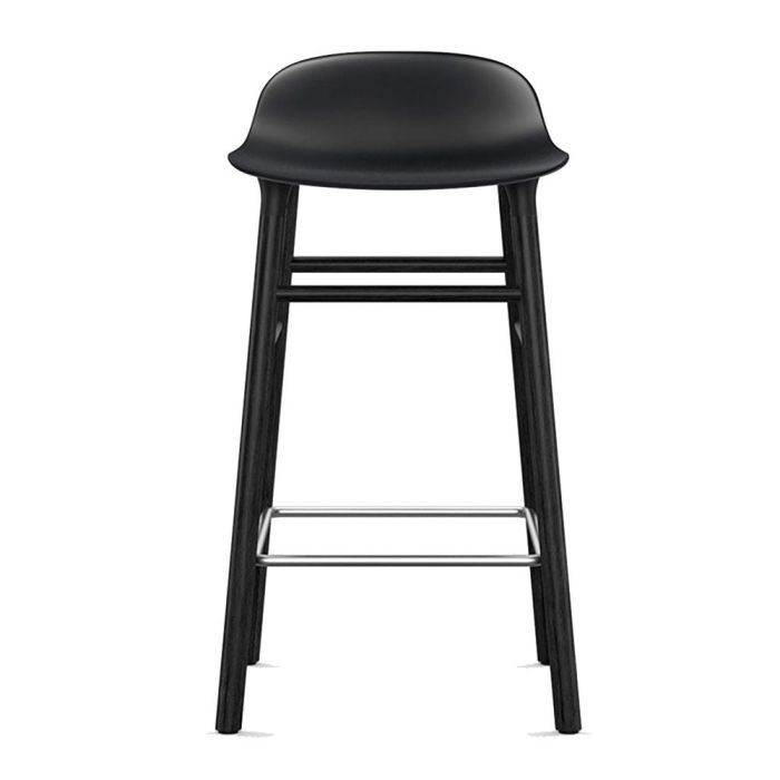 Normann Copenhagen Form Counter Stool - Black Wooden Base & Black Shell