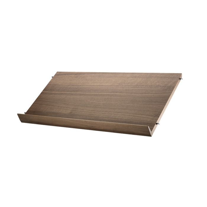 String Magazine Shelf Wood 78x30, Walnut