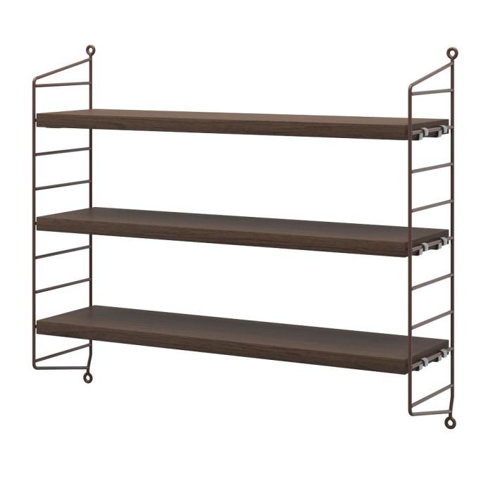 String Pocket Shelving - Dark Oak & Dark Brown