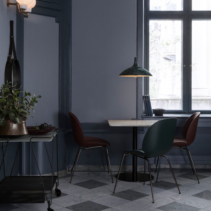 Gubi Beetle Dining Chair - Unupholstered - Metal Conic Leg Base