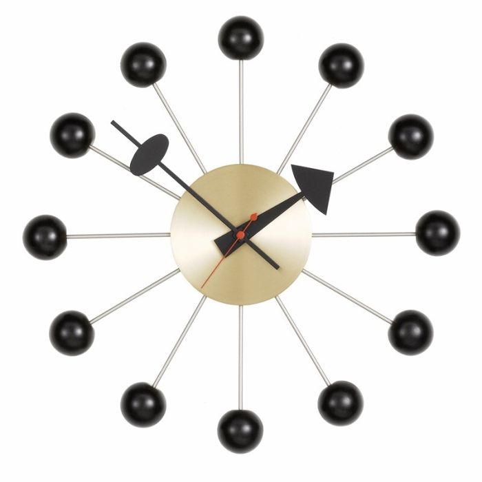 Vitra Ball Clock, Black Brass Wall Clock | Utility Design UK