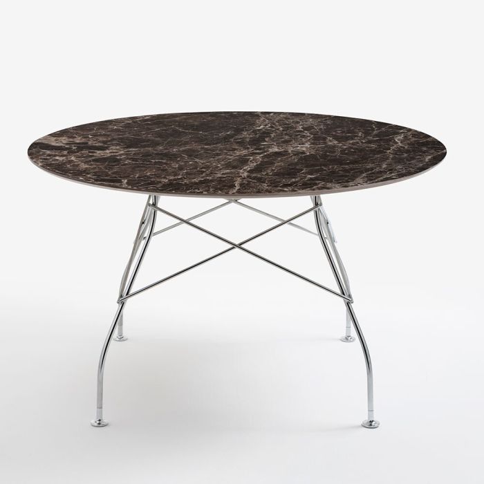 Kartell Glossy Table - Round Stoneware Marble