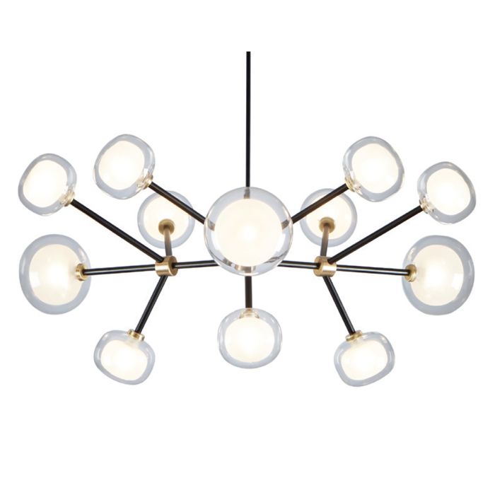 Tooy Nabila 552.12 Pendant - Brushed Brass/Clear Glass