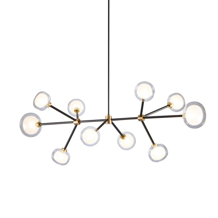 Tooy Nabila 552.10 Pendant - Brushed Brass/Clear Glass, Ex Display