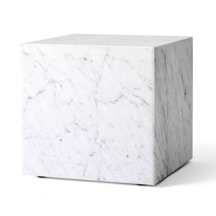 Audo Copenhagen Marble Cubic Plinth, White Carrara Marble