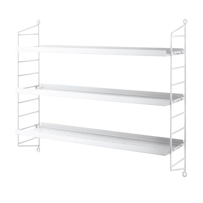 String Pocket Metal Shelving - White
