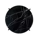 Gubi TS Round Side Table - Black Base with Nero Marquina Marble Top - Ex Display