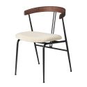 Gubi Violin Chair - Wooden Backrest, Upholstered Seat