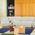 HAY Ethan Cook Flat Works Rug - Peach Green Check