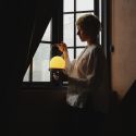 Audo Copenhagen Carrie Portable Table Lamp with Leather Handle