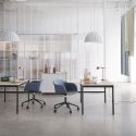 Muuto Fiber Armchair - Upholstered Swivel Base with Gas Lift