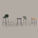 Muuto Fiber Recycled Bar / Counter Stool - Tube Base with Back