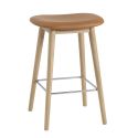 Muuto Fiber Counter Stool - Upholstered with Wood Base
