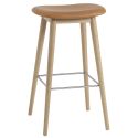 Muuto Fiber Counter Stool - Upholstered with Wood Base