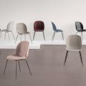 Gubi Beetle Dining Chair - Front Upholstery - Metal Leg Base