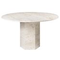 Gubi Epic Round Dining Table - Travertine