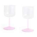 Hay Tint Wine Glass - Set of 2 - Jade Pink