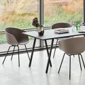 HAY Loop Rectangular Dining Table - 160 x 77.5cm, Black Lino