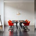 &Tradition Rely Chair HW46 - Upholstered with Seat Cushion, Arms and Swivel Cross Base