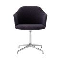 &Tradition Rely Chair HW46 - Upholstered with Seat Cushion, Arms and Swivel Cross Base