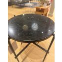 Gubi TS Round Side Table - Black Base with Nero Marquina Marble Top - Ex Display