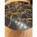 Gubi TS Round Side Table - Black Base with Nero Marquina Marble Top - Ex Display