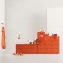 String Relief Chest of Drawers Low, Plinth Base