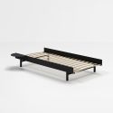 Moebe Low Single Bed with Side Table - Black