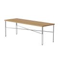 Nine Inline Coffee Table -  Oak / Stainless Steel