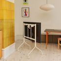 Pedestal Moon Rollin' TV Stand - Pearl