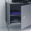 String Shelving Swing Door Cabinet - 58 x 30cm Grey 
