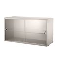 String Glass Door Cabinet, Beige