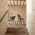 Gubi Beetle Dining Chair - Full Upholstery - Wooden Leg Base