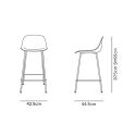 Muuto Fiber Counter Stool - Dusty Green High Back & Tube Base