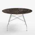 Kartell Glossy Table - Round Stoneware Marble