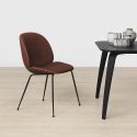 Gubi Beetle Dining Chair - Full Upholstery - Metal Leg Base