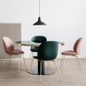 Gubi Beetle Dining Chair - Full Upholstery - Metal Leg Base