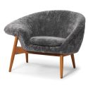 Warm Nordic Fried Egg Sheepskin Chair 